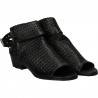 Sandale fashion, negre, cu toc mic