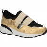 Sneakers dama, slip-on, auriu cu negru
