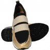 Sneakers dama, slip-on, auriu cu negru