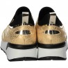 Sneakers dama, slip-on, auriu cu negru