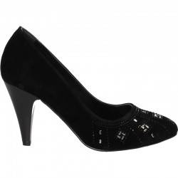 Pantofi catifea neagra, cu...
