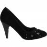 Pantofi catifea neagra, cu strasuri