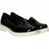 Pantofi trendy, din lac negru, pentru femei