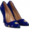 Pantofi de gala, albastru royal, cu toc stiletto