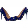 Pantofi de gala, albastru royal, cu toc stiletto