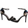 Sandale glamour, negre, cu toc inalt