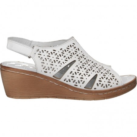 Sandale clasice, albe, din piele, pentru femei