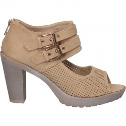 Sandale fashion, maro, cu toc inalt