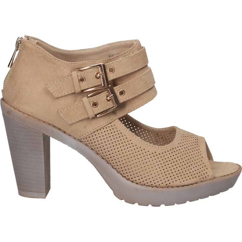 Sandale fashion, maro, cu toc inalt Sandale fashion, maro, cu toc inalt