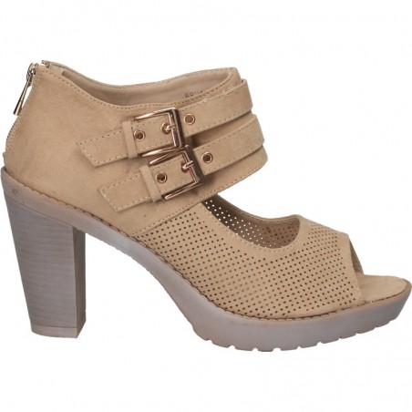 Sandale fashion, maro, cu toc inalt