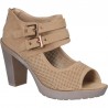 Sandale fashion, maro, cu toc inalt
