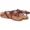 Sandale flip flops, bordo, piele naturala