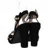 Sandale fashion negre, cu perle