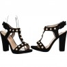 Sandale fashion negre, cu perle