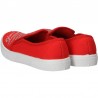 Espadrile de dama, rosii, cu strasuri