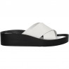 Saboti fashion, albi, piele naturala