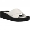 Saboti fashion, albi, piele naturala