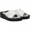 Saboti fashion, albi, piele naturala