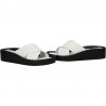 Saboti fashion, albi, piele naturala