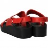 Sandale rosii, stil urban, piele naturala