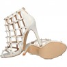 Sandale fashion, albe, cu toc inalt