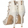 Sandale fashion, albe, cu toc inalt