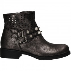 Ghete fashion, negru metalic