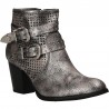 Botine fashion, argintii, cu perforatii