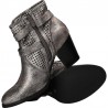 Botine fashion, argintii, cu perforatii