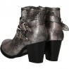 Botine fashion, argintii, cu perforatii
