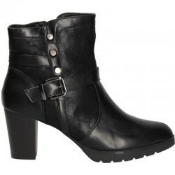 Botine fashion, negre, cu toc mediu