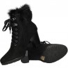 Botine elegante, negre, cu toc mediu