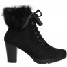 Botine elegante, negre, cu toc mediu
