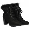 Botine elegante, negre, cu toc mediu