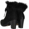 Botine elegante, negre, cu toc mediu