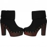 Botine fashion, negre, cu talpa inalta
