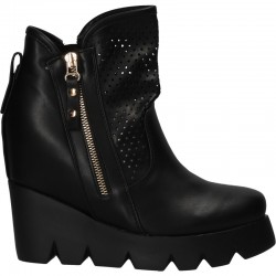 Botine fashion, negre, platforma mare
