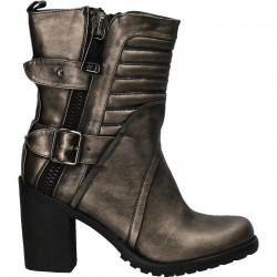 Cizme glamour, cu toc mediu, stil moto