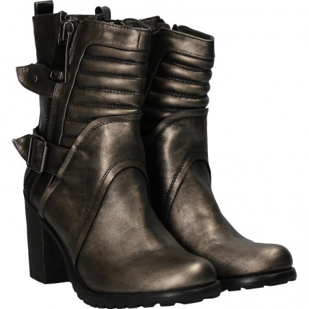 Cizme glamour, cu toc mediu, stil moto