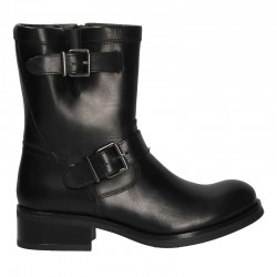 Cizme dama, negre, stil moto, din piele