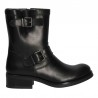 Cizme dama, negre, stil moto, din piele