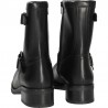 Cizme dama, negre, stil moto, din piele