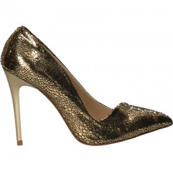 Pantofi aurii de gala, toc inalt
