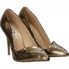Pantofi aurii de gala, toc inalt