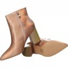 Botine trendy, ascutite, roz curcubeu