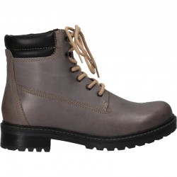 Ghete femei, gri, din piele, stil casual