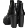 Botine chic, negre, cu toc robust