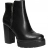 Botine chic, negre, cu toc robust