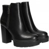 Botine chic, negre, cu toc robust