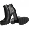 Botine chic, negre, cu toc robust